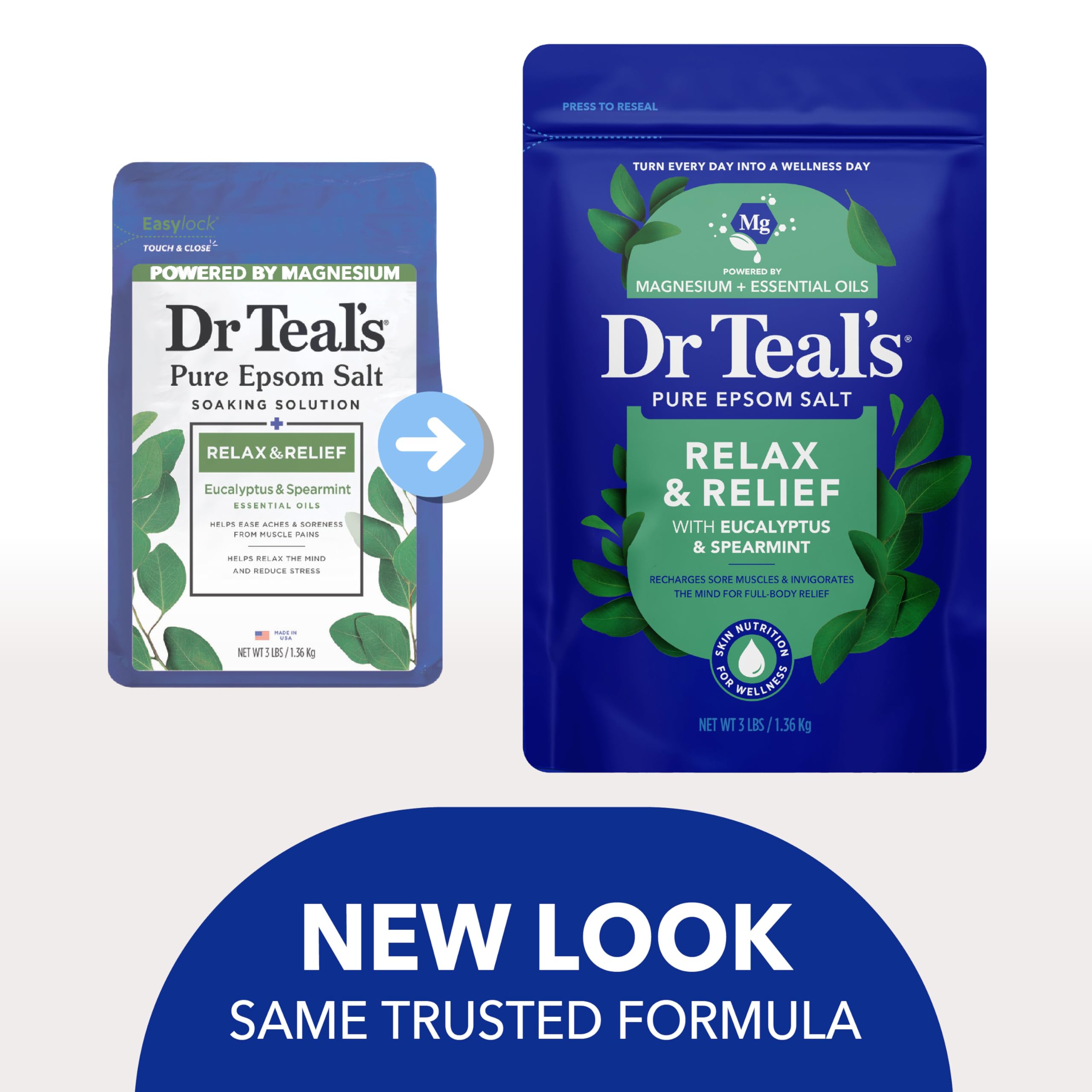 Eucalyptus and spearmint scent from Dr Teal's soak