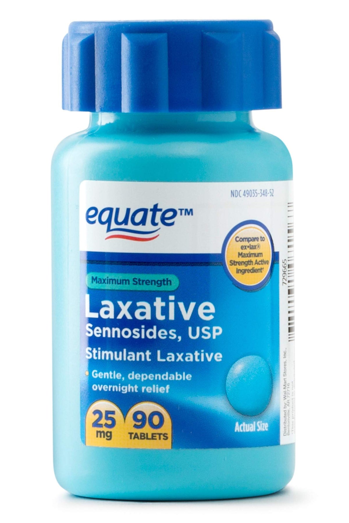 Equate Maximum Strength Laxative 90 count bottle