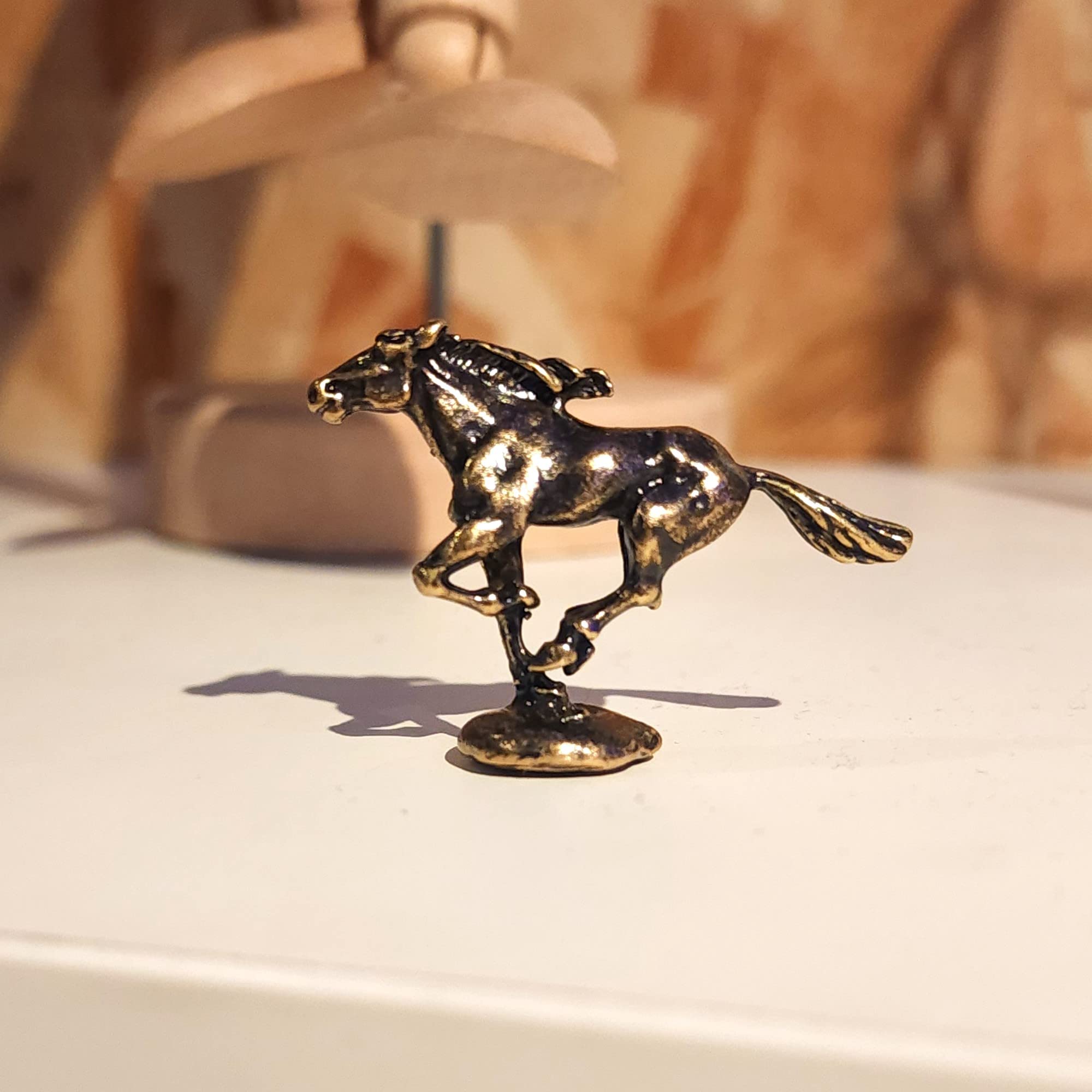 Equestrian gift brass figurine of a mustang