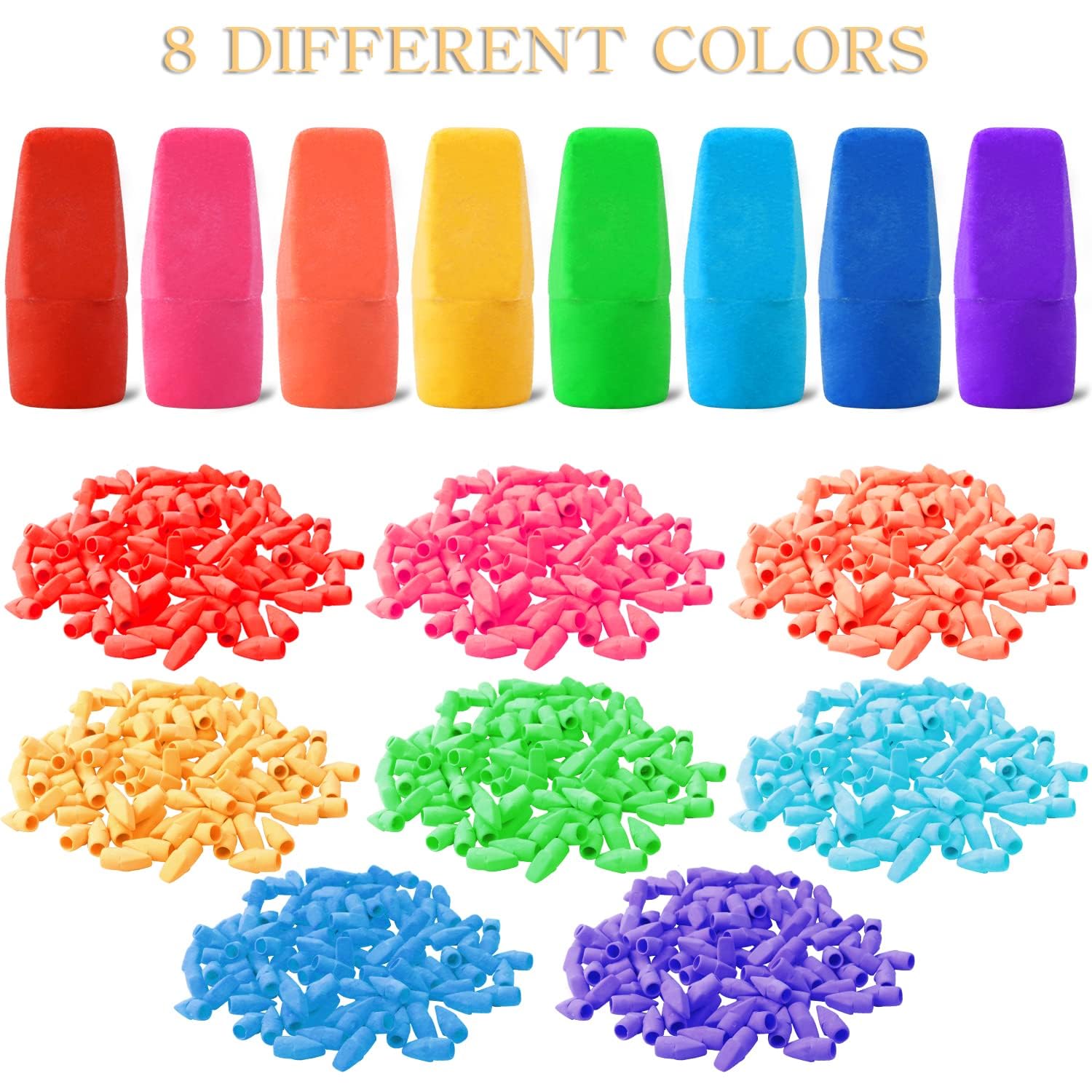 Caps for pencils with eraser tops PRALB- 400 Pack