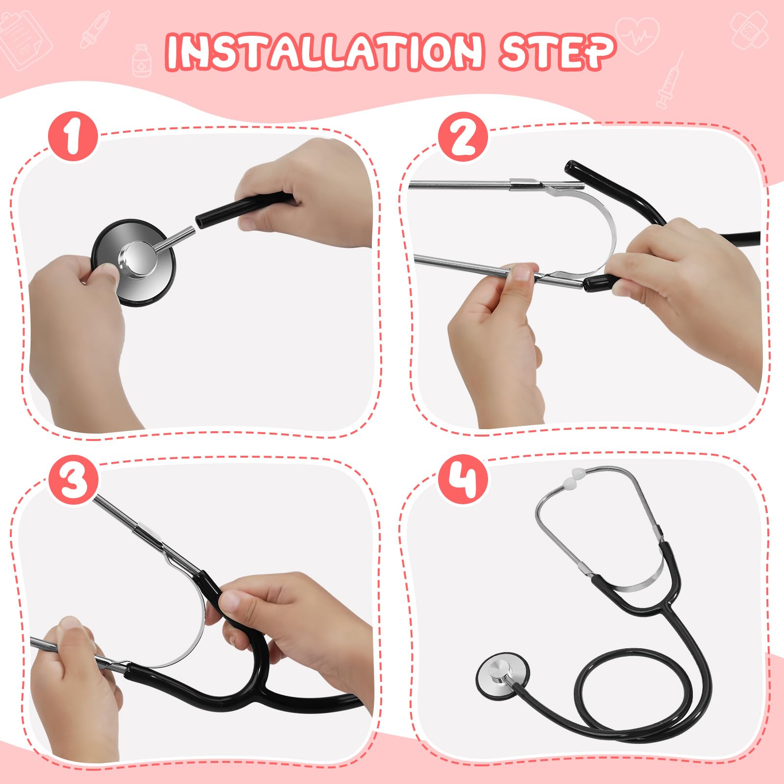 ERDOGLY doctor nurse cosplay accessory for kids pink