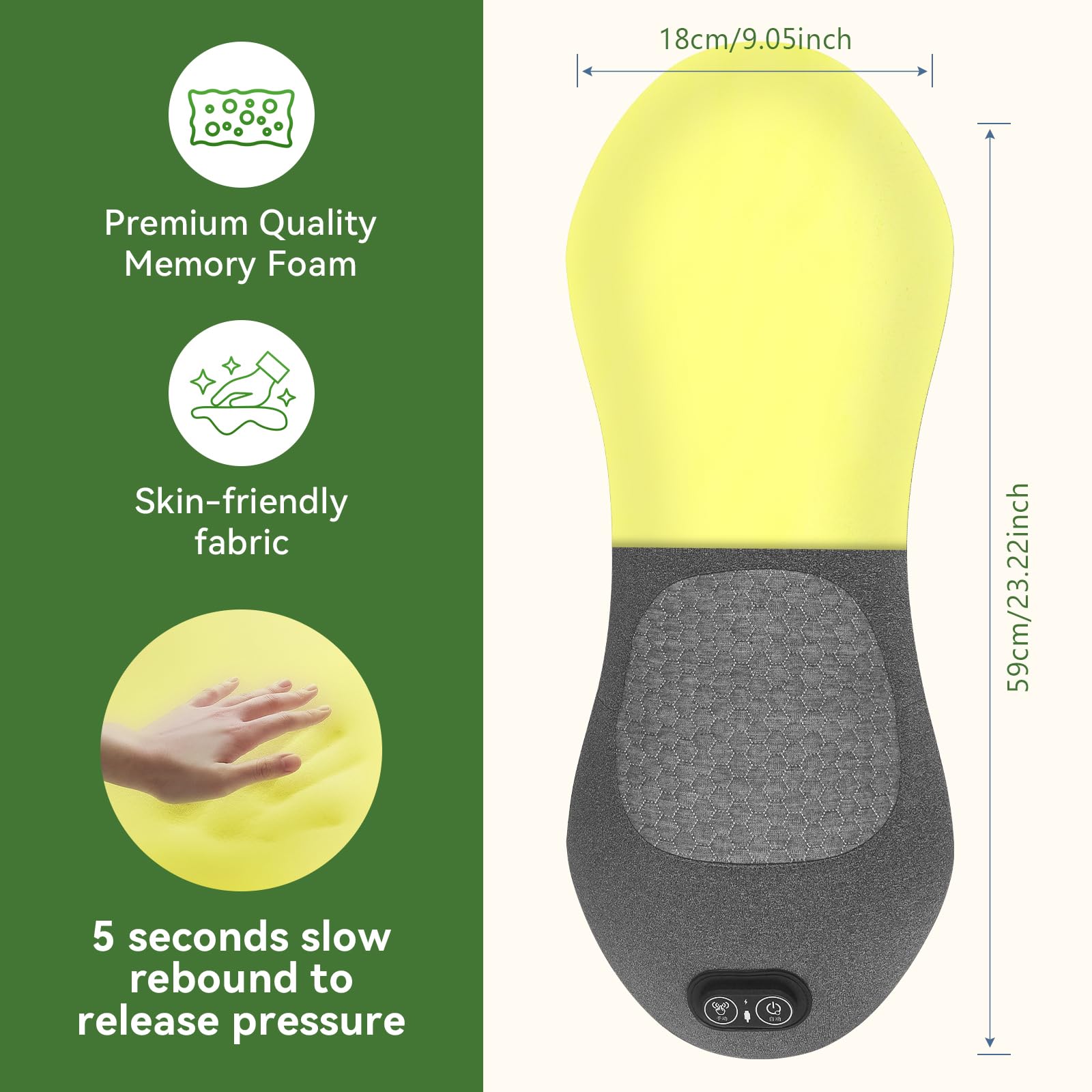 Ergonomic 135 degree arc lumbar pillow in use