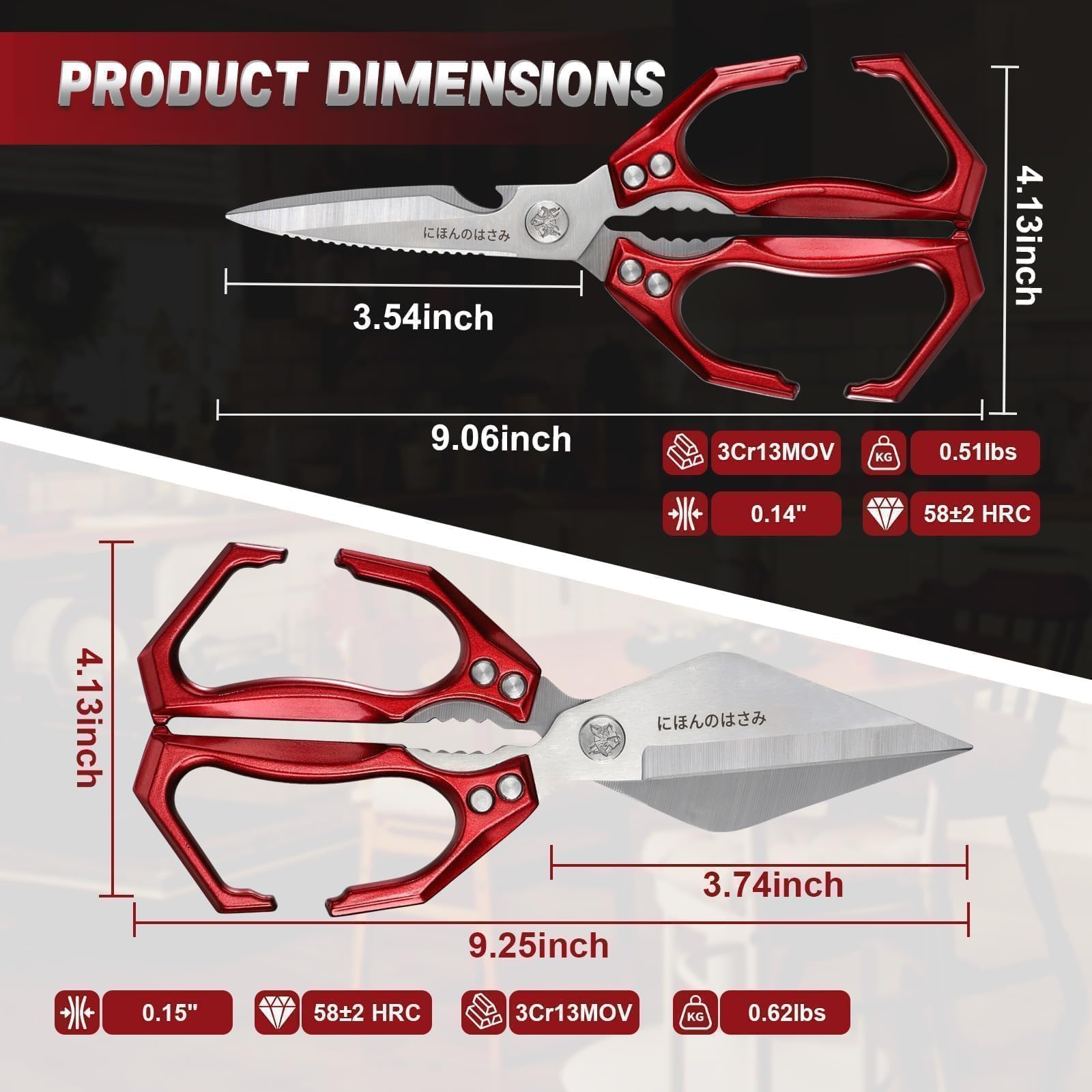 Ergonomic aluminum handles shears close up image