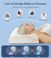 ergonomic contour neck pillow dual height