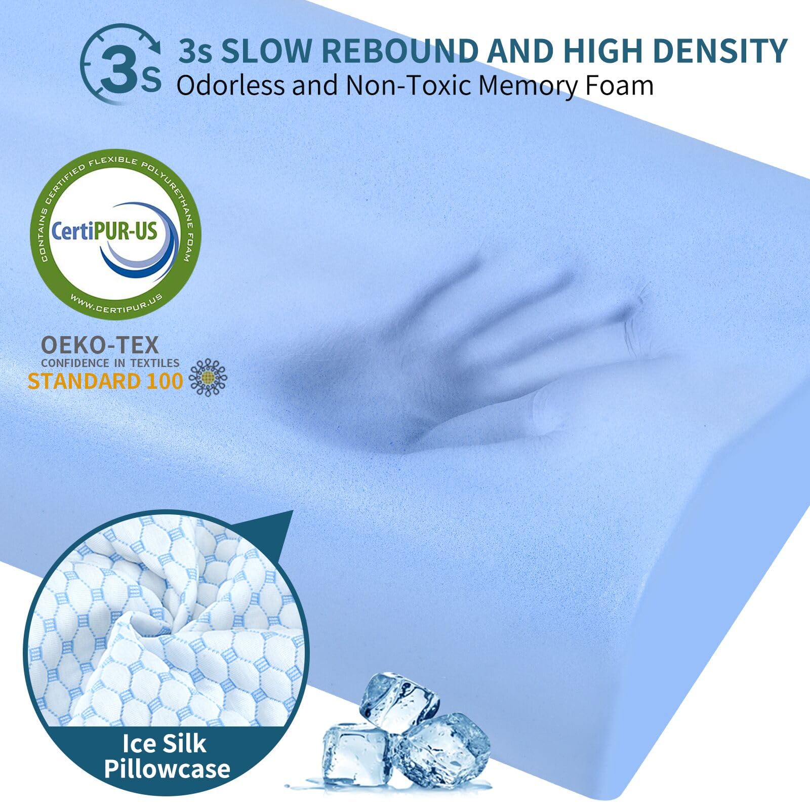 removable pillowcase with zipper breathable cold silk technology fabric