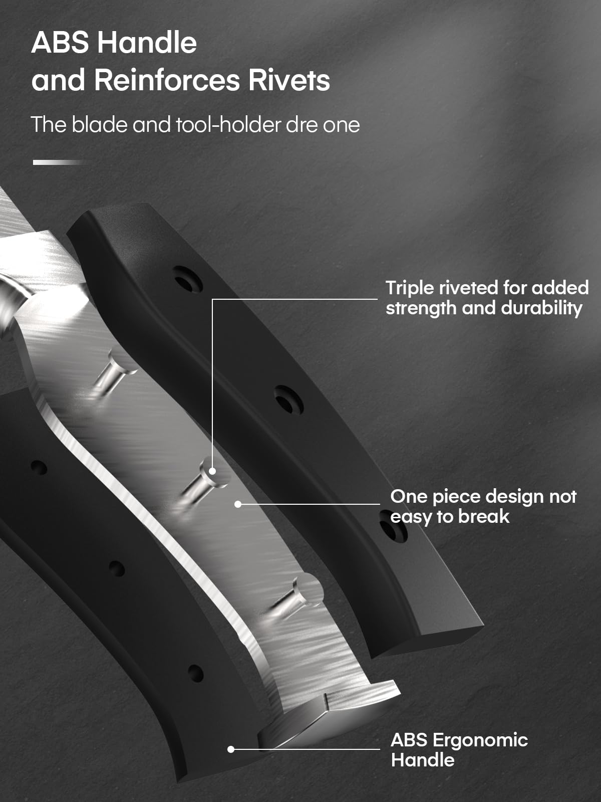 Non-slip black handle for comfortable grip