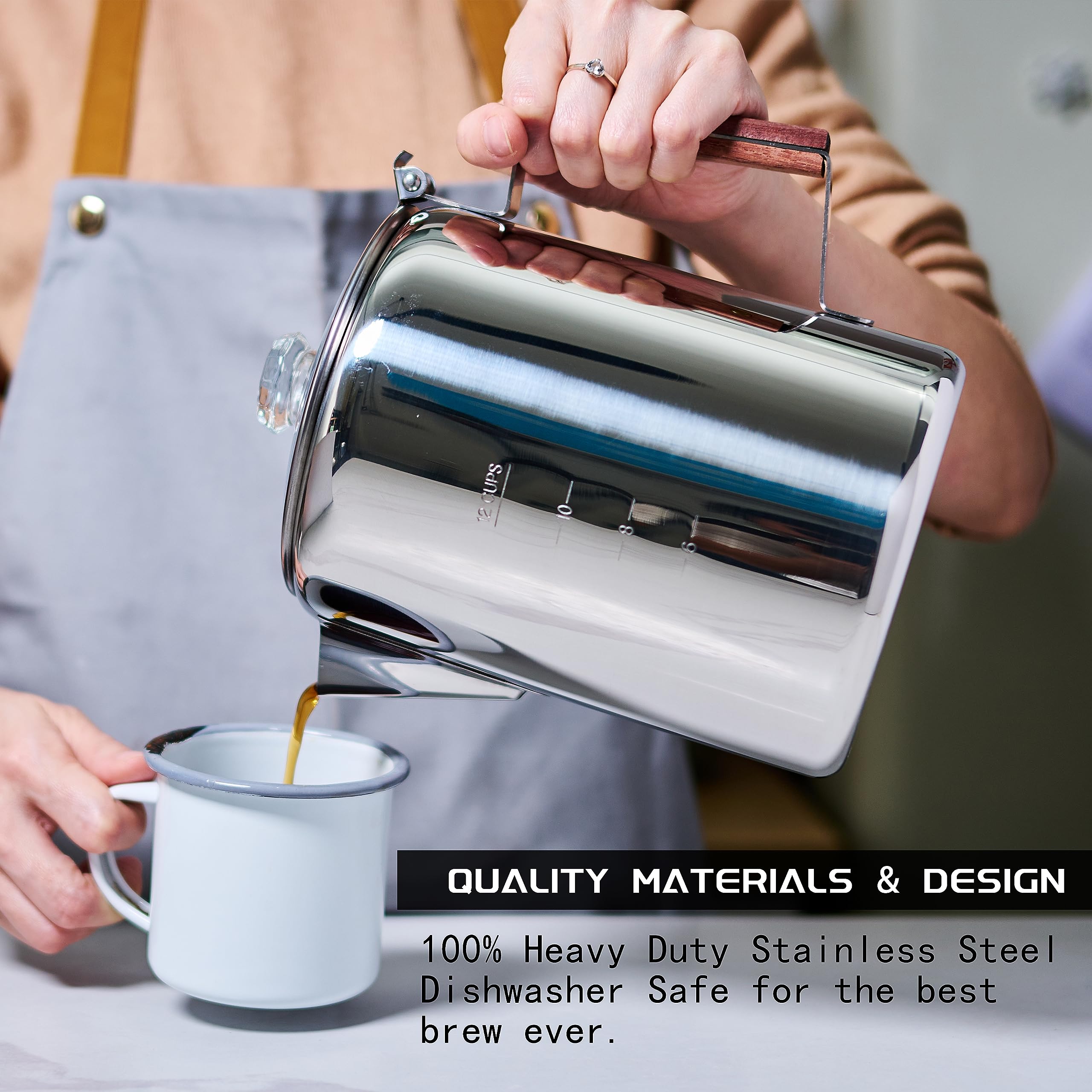 Compact design percolator for easy transport outdoors