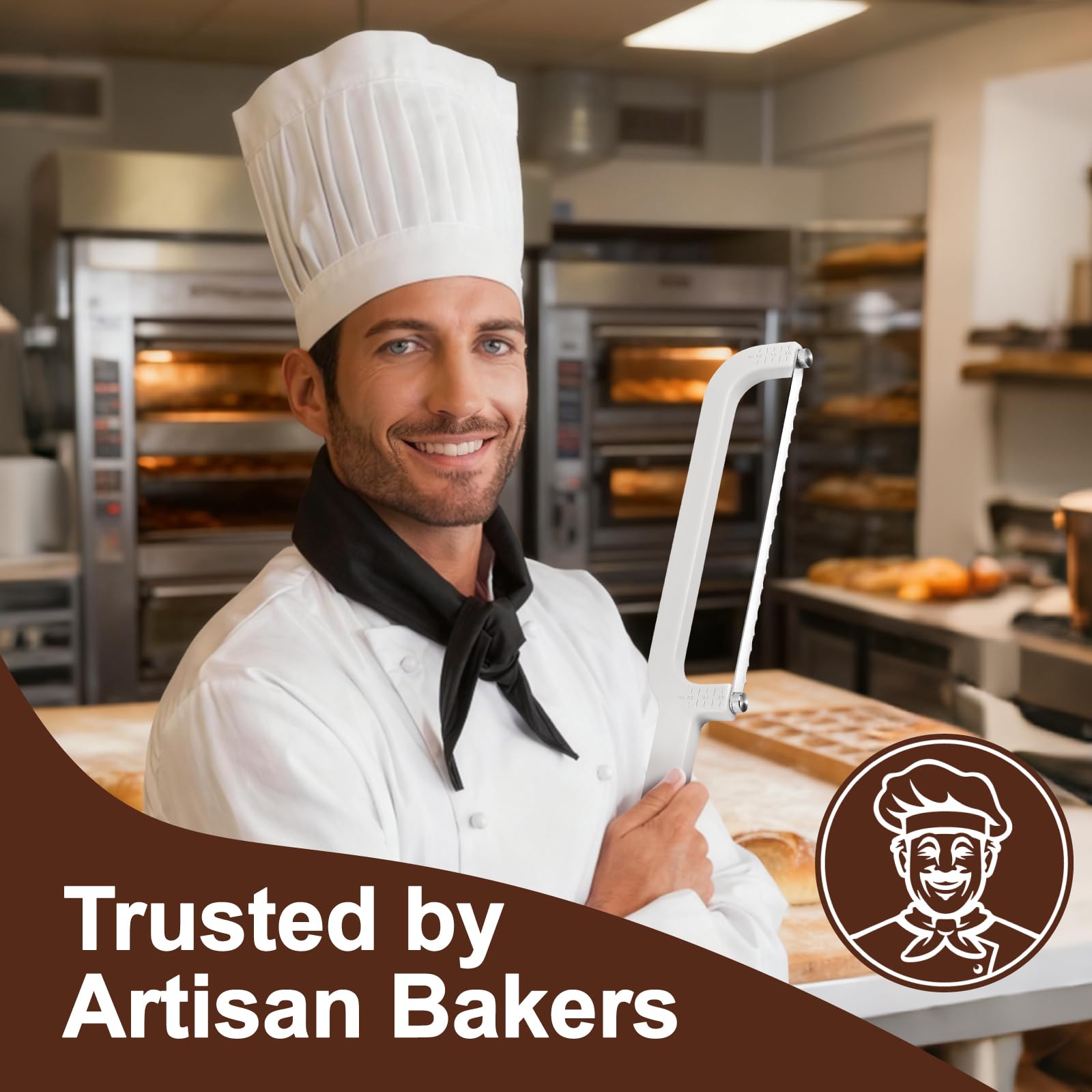 Bread slicer suitable for rustic loaves and rye bread