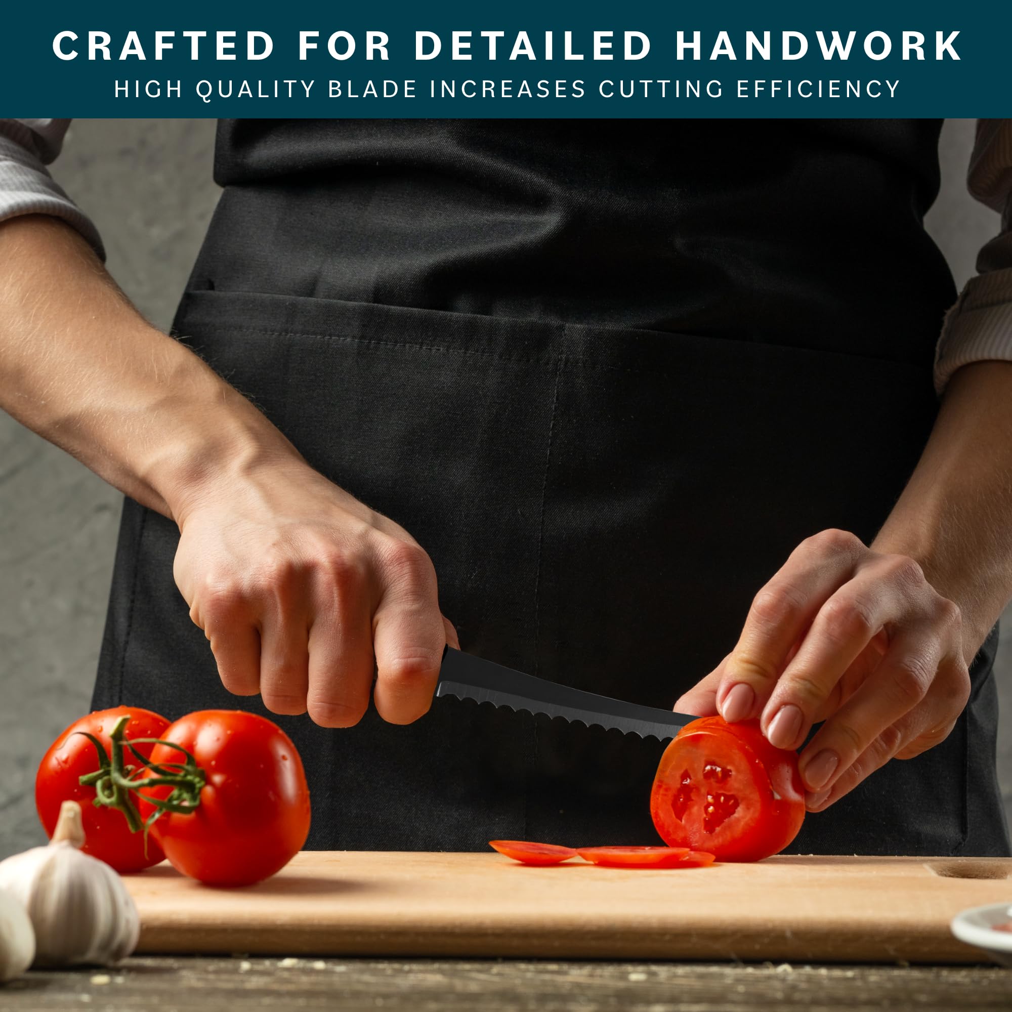 Ergonomic polypropylene handle tomato knife