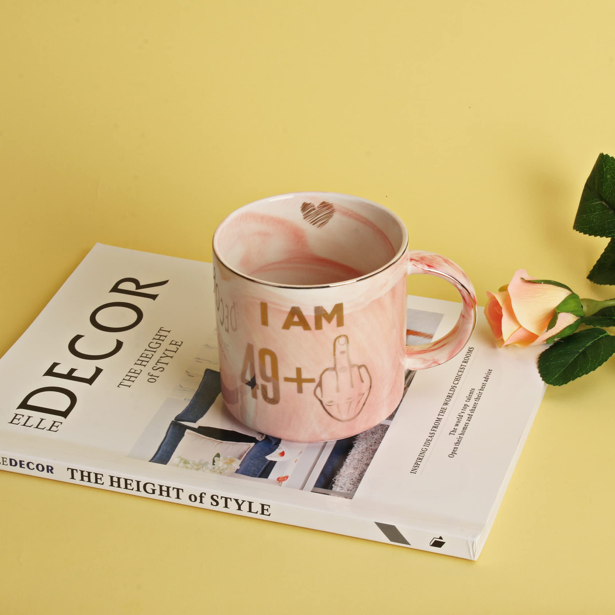 Giftable pink mug for women 50th birthday Hendson