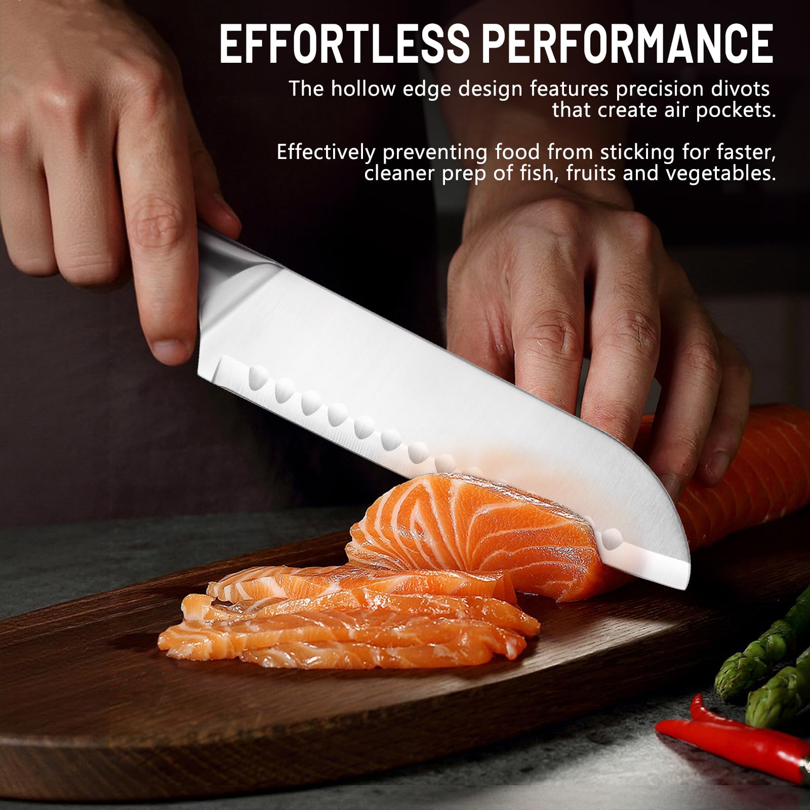 Ergonomic full-stainless steel handle close up