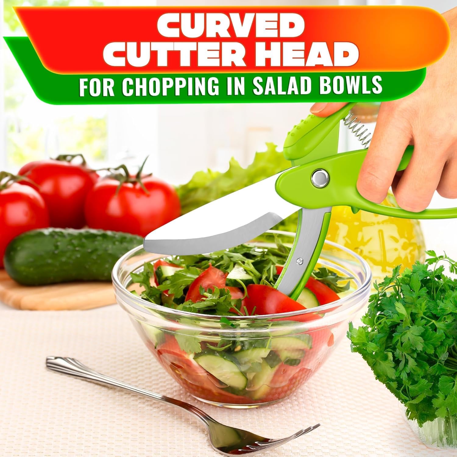 Multi-purpose salad chopper scissors for quick meal prep
