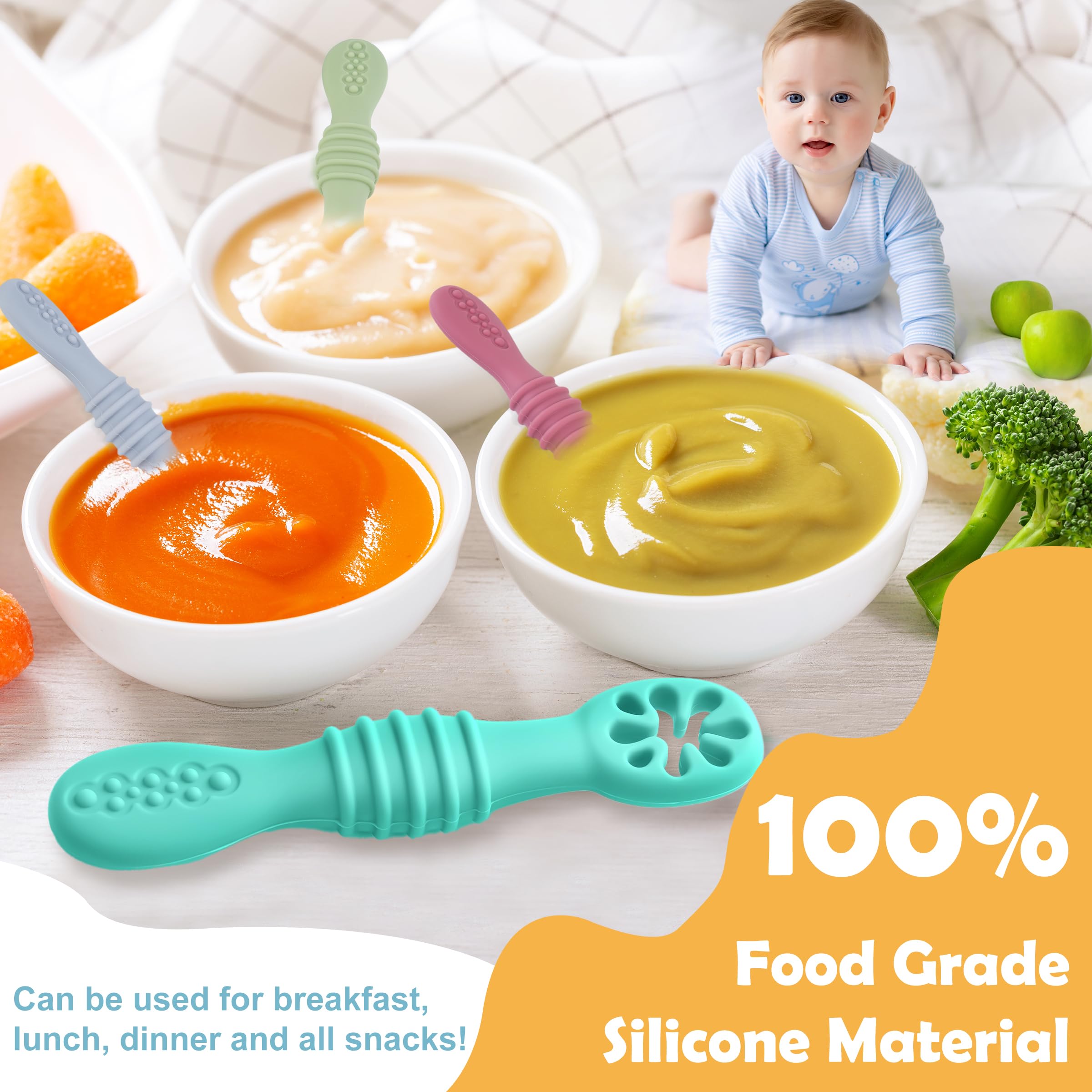 Vibrant colors dishwasher safe silicone spoons