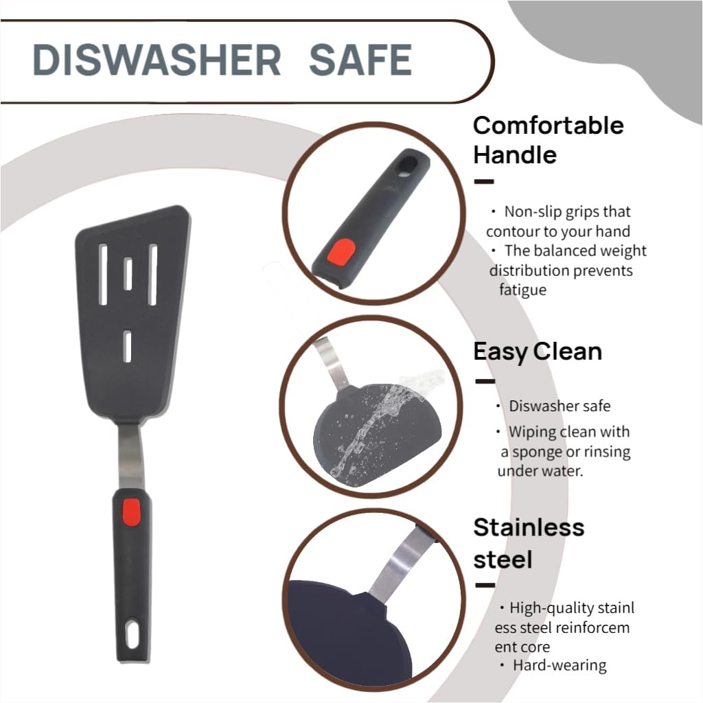 Scratch-free silicone spatula protects nonstick cookware