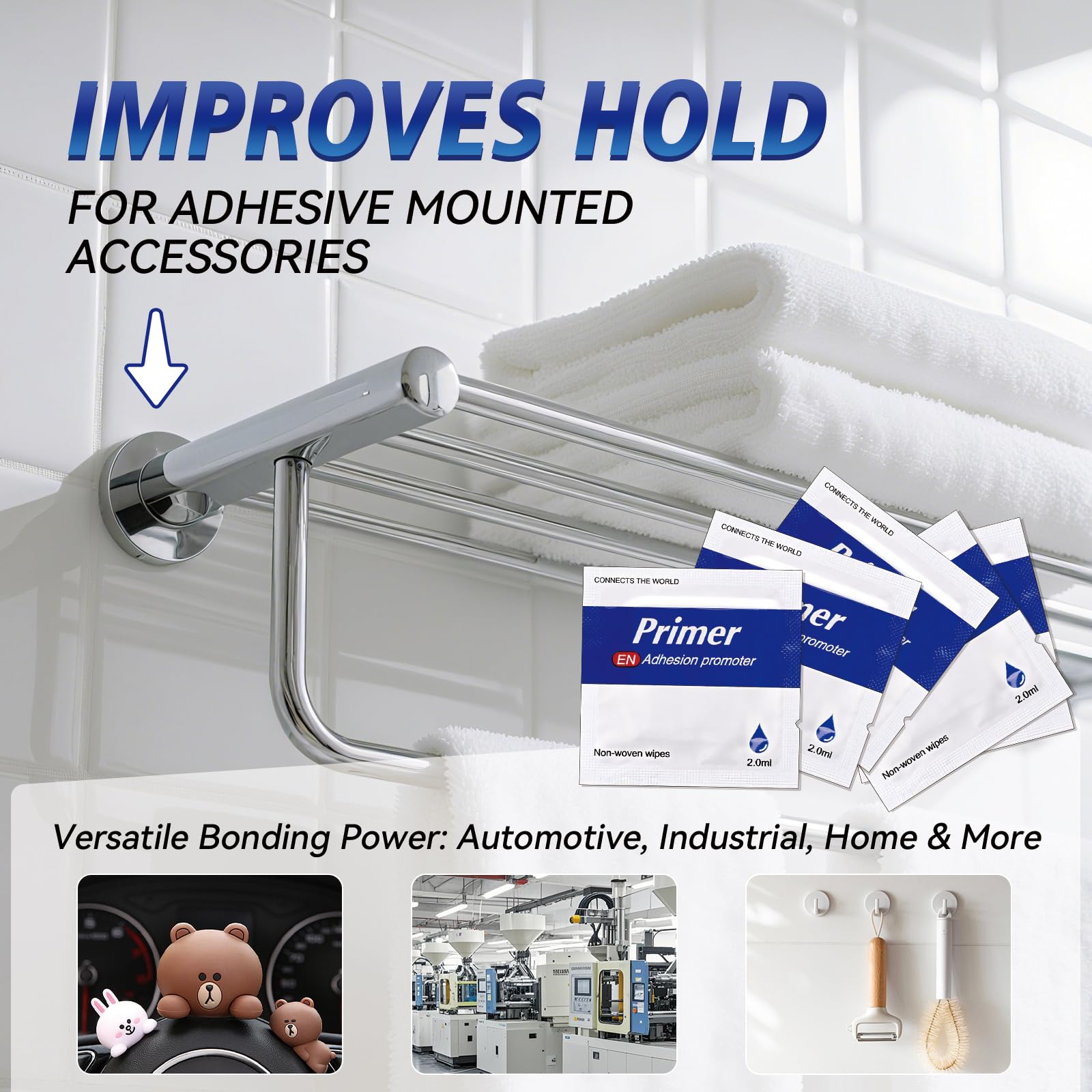 Fast drying adhesion prep on plastic and metal