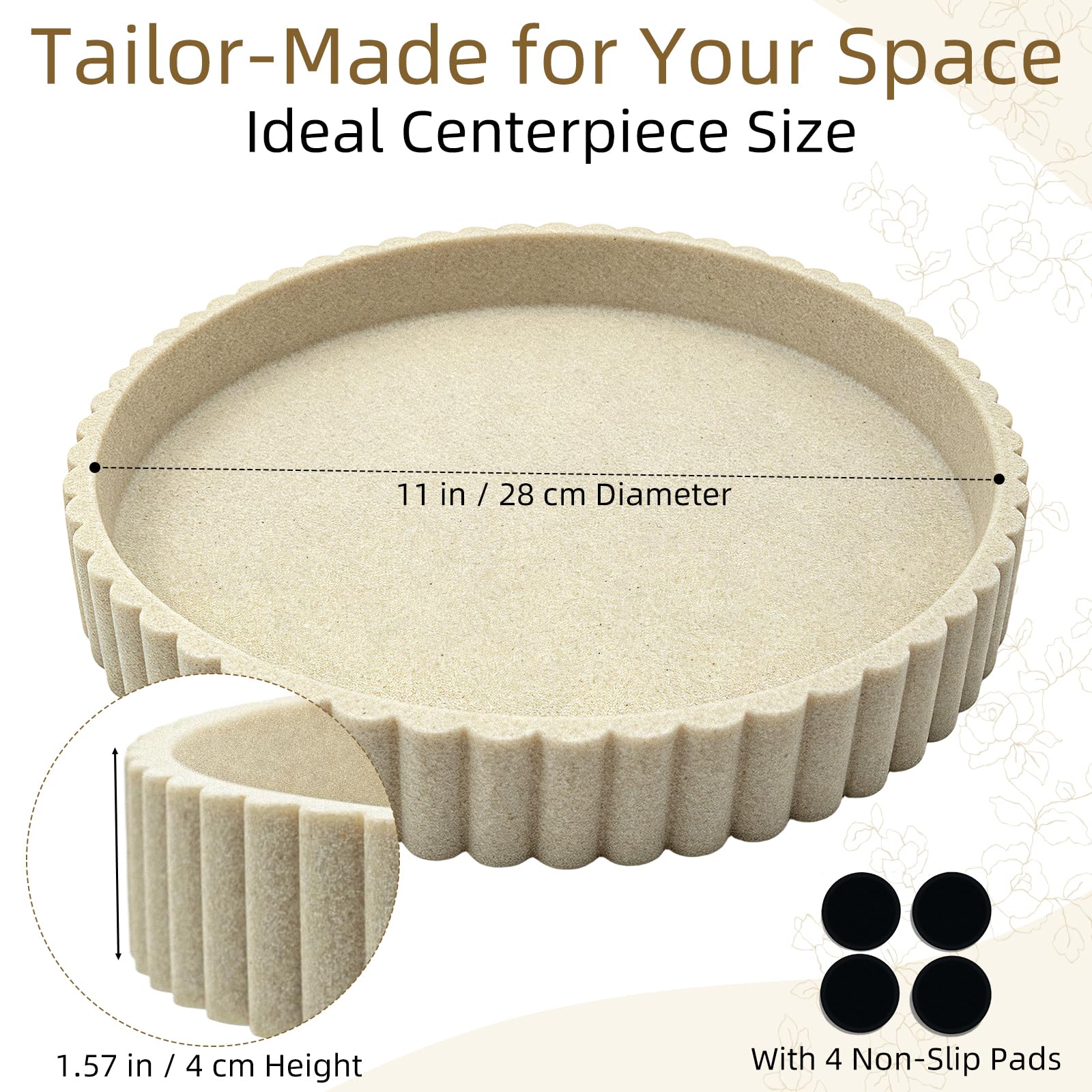 11 inch resin circle tray diameter on table