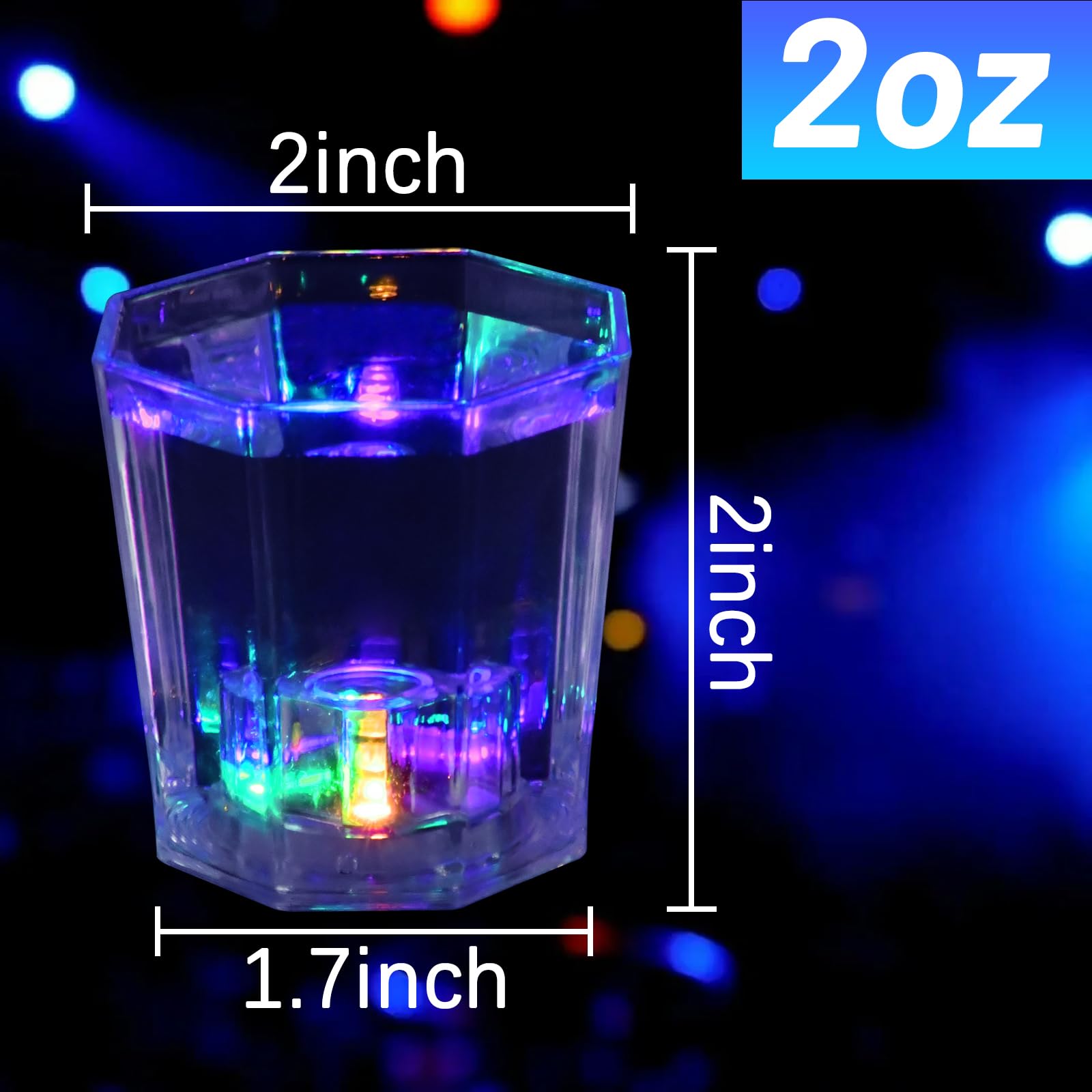 Esdabem light up shot glasses three modes display