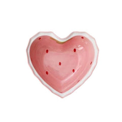 esowemsn heart shaped ceramic bowl pink strawberry motif