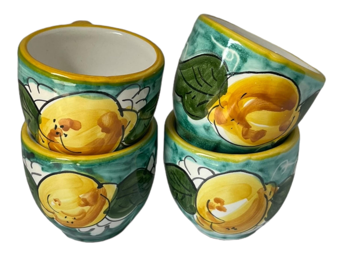 Espresso Cup Set of 4 handmade in Italy lemon motif