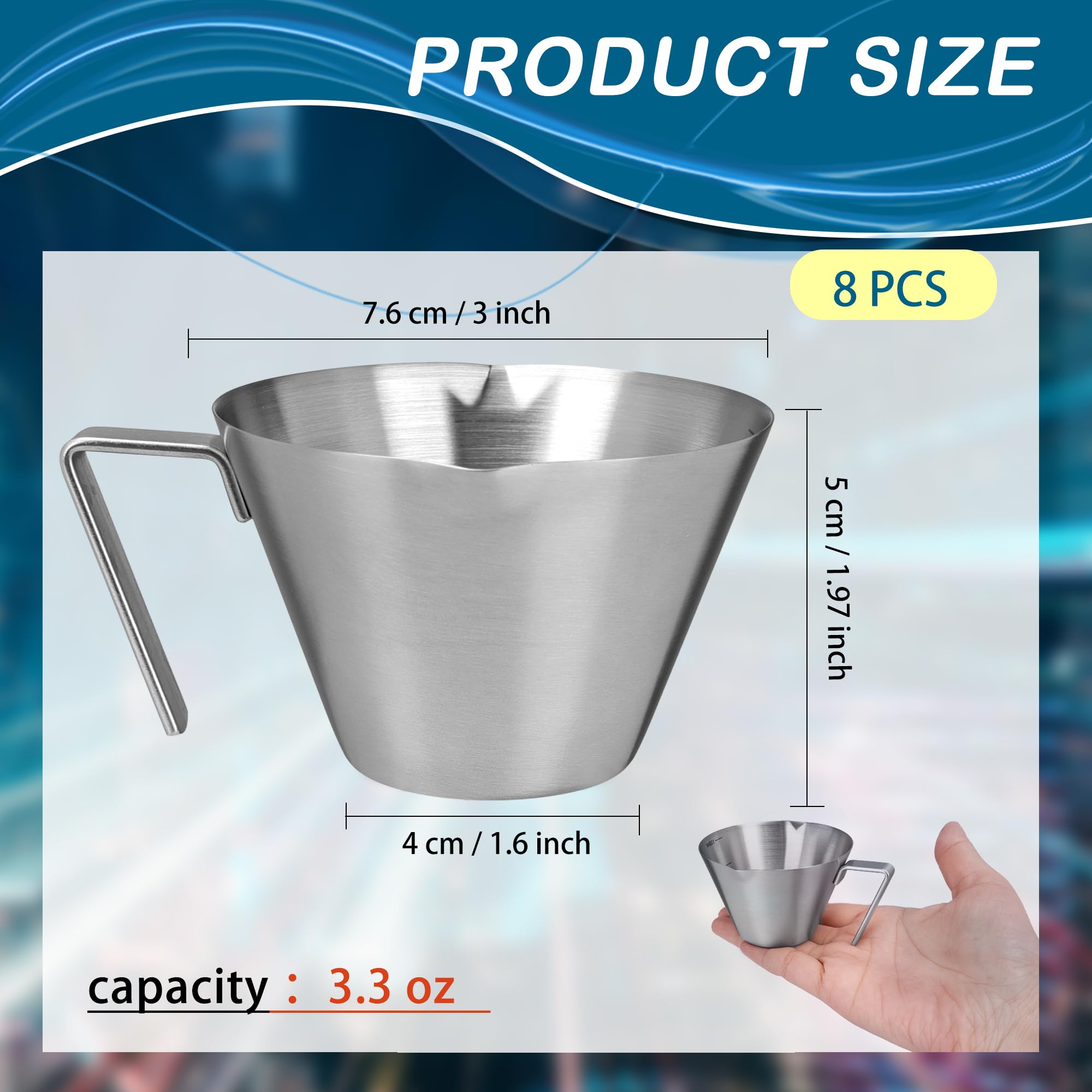 Espresso cups with double spout for drip-free pouring