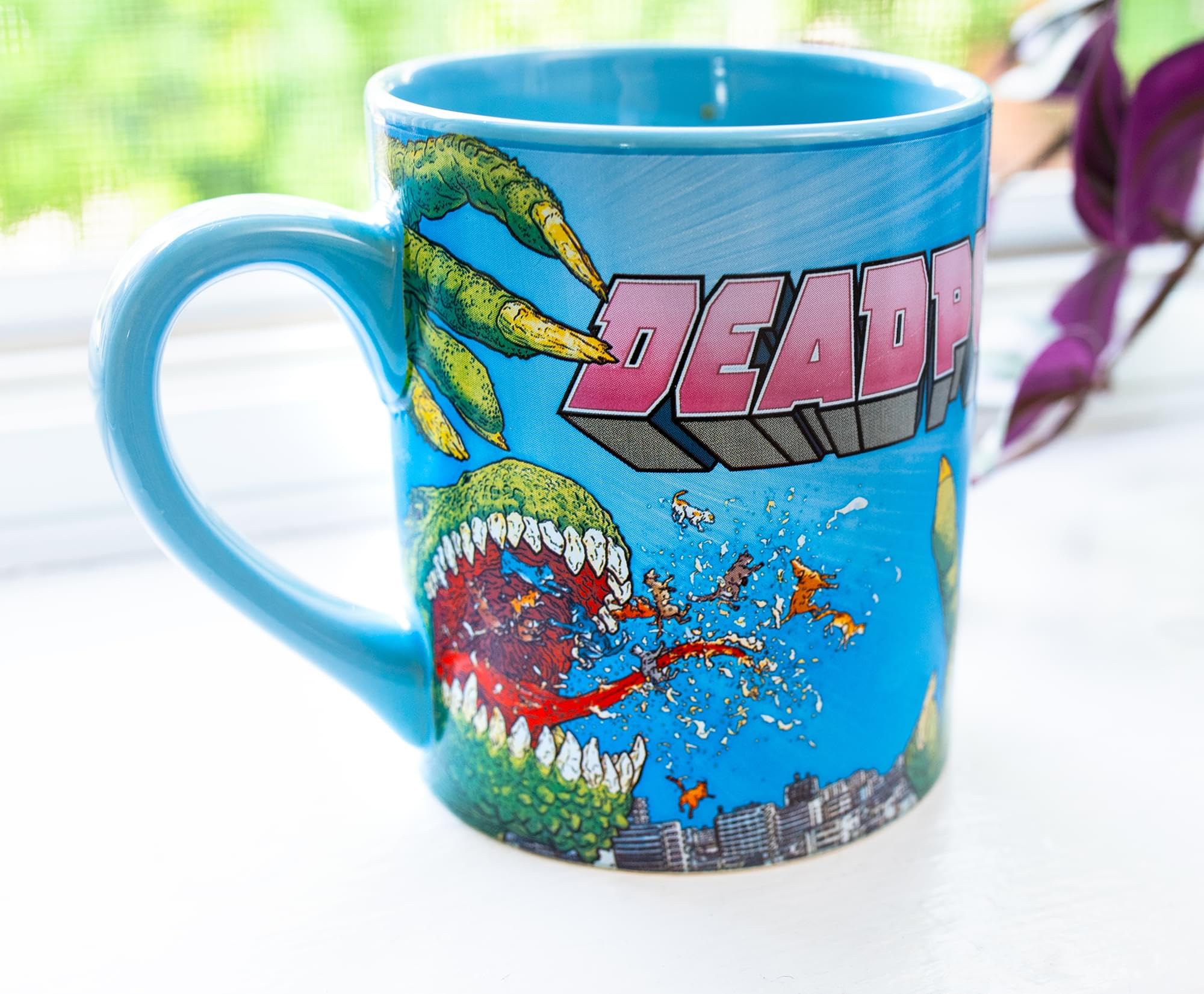 Espresso tea cocoa ready Deadpool mug in hand