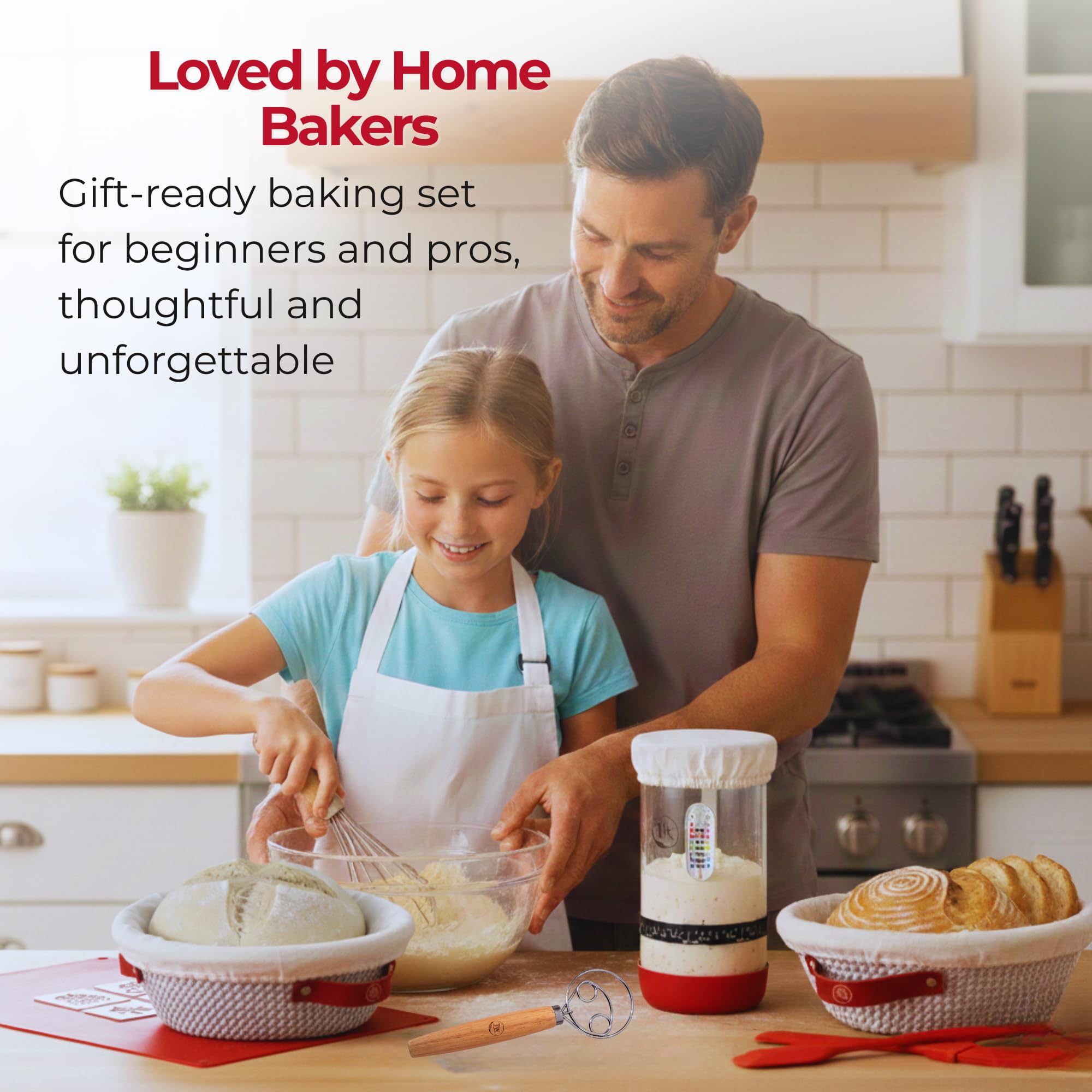 Gift-ready sourdough starter kit packaging