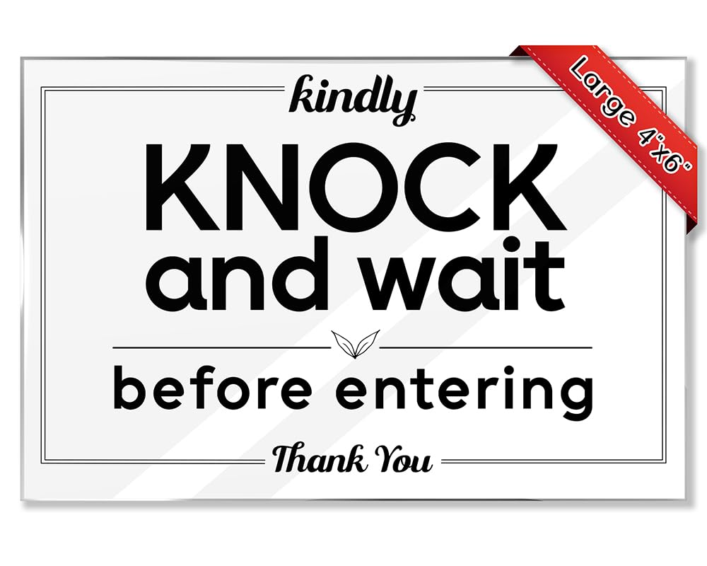 Entry reminder sign for hosts in 4x6 acrylic with mounting tape