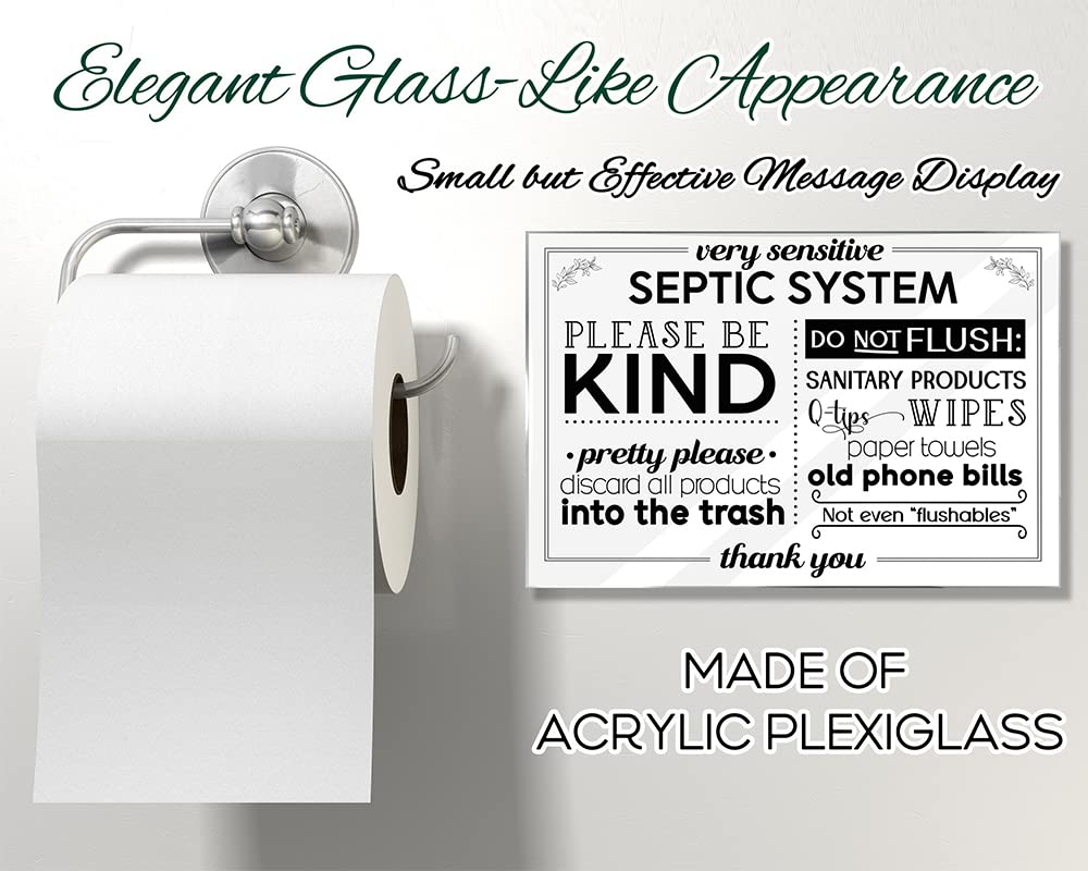 Essentials for Hosts flush only toilet paper sign 4x6 acrylic