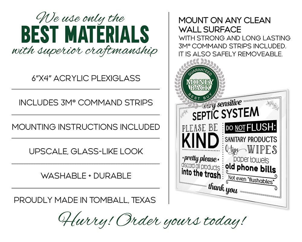 Essentials for Hosts 4x6 acrylic bathroom sign