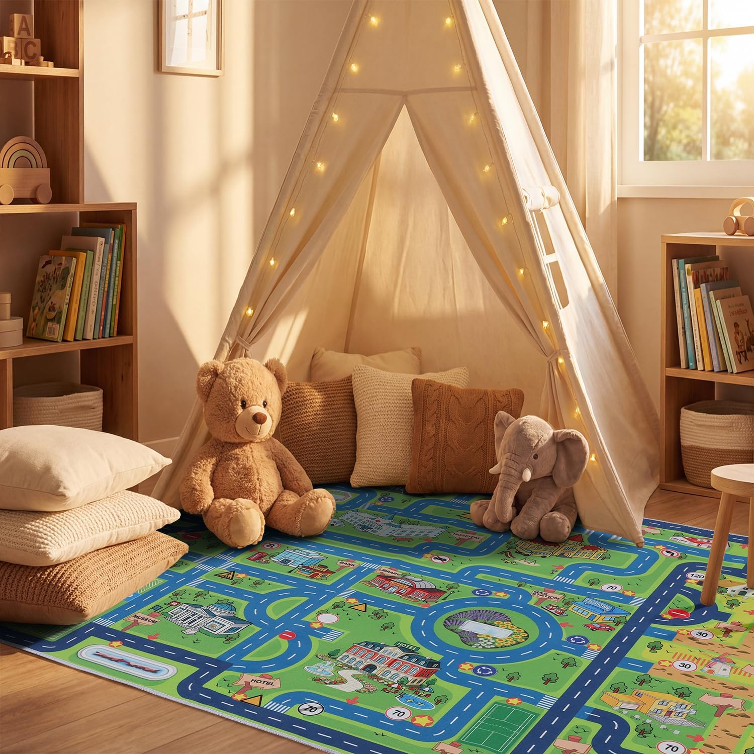 Esup vibrant car design playmat inviting imagination