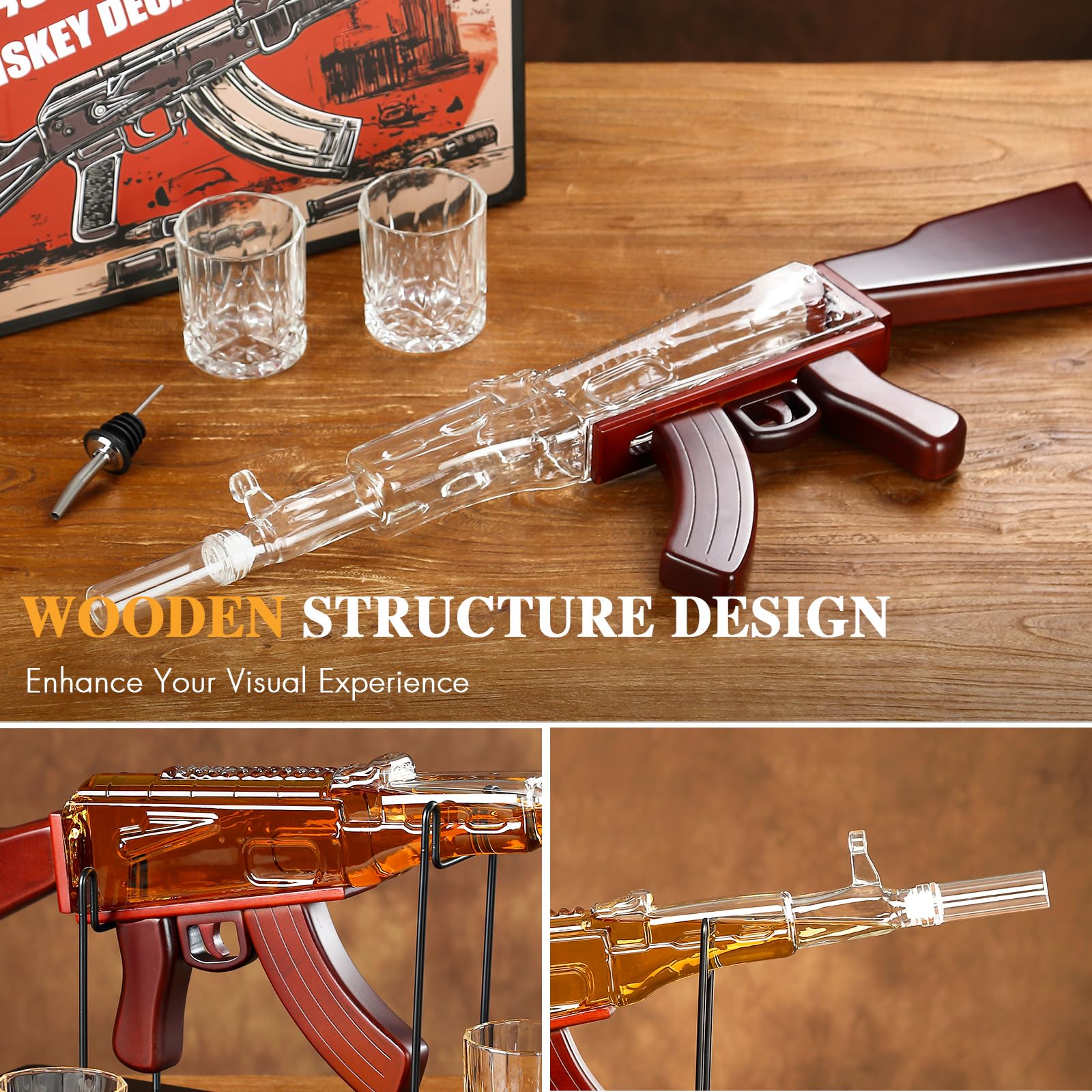 Includes 2 whiskey glasses with the set