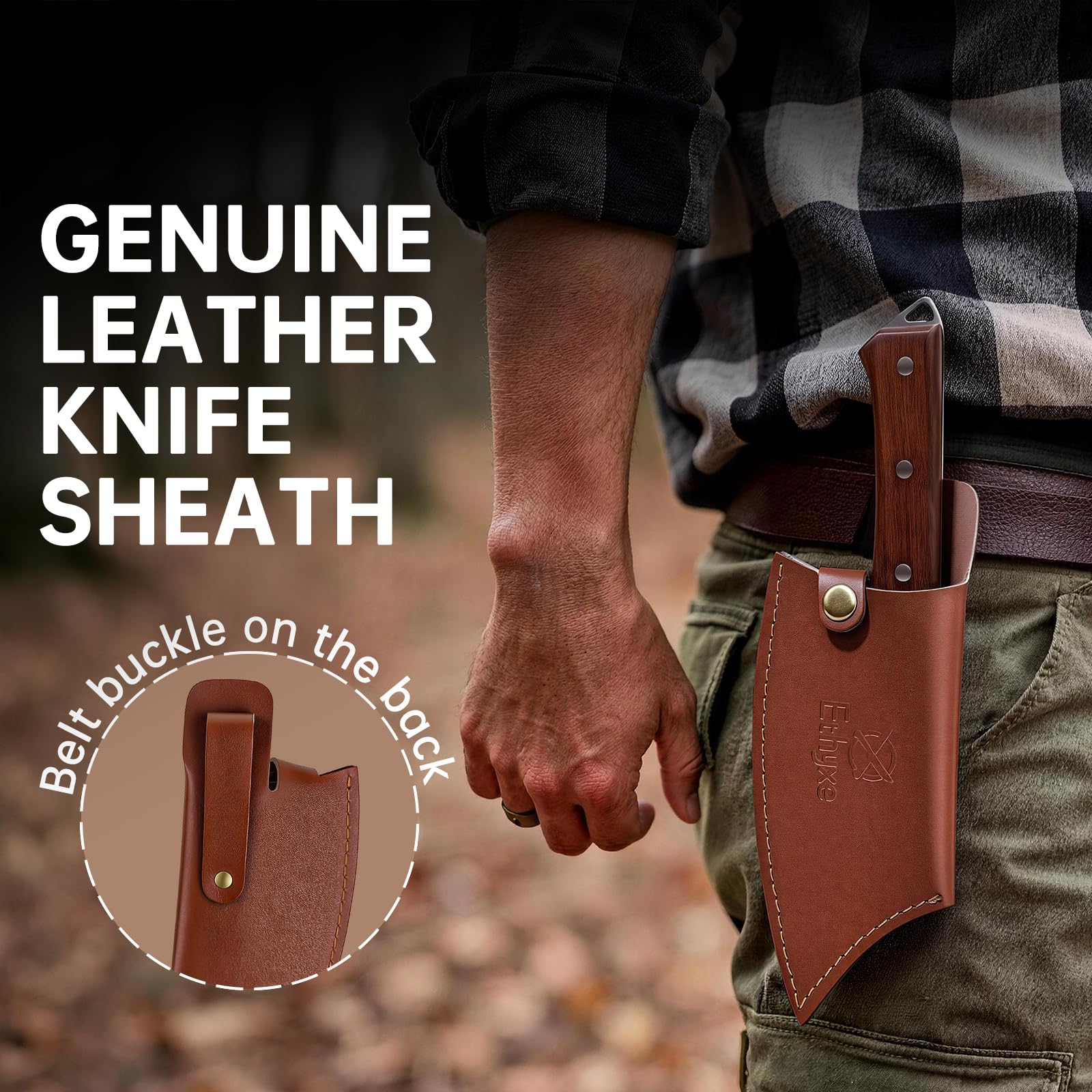 Leather sheath for Ethyxe cleaver knife image
