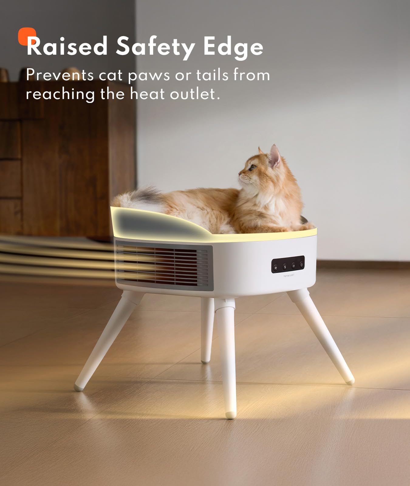 ETL certified safety features on heater