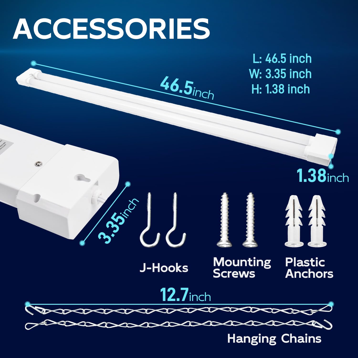 led shop light with 59 inch power cord and pull chain