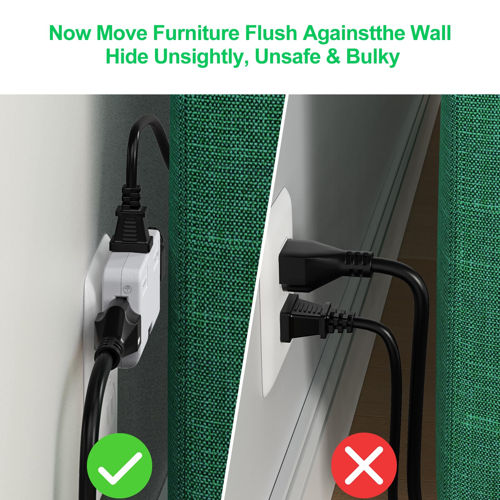 ETL listed 3-outlet adapter for indoor use