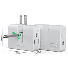 Grounded 3-outlet adapter for home and office use