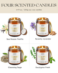 Gift box packaging with elegant glass jars and gold foil labels