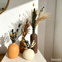 Natural dried pampas grass with reed grass and bunny tails for boho decor