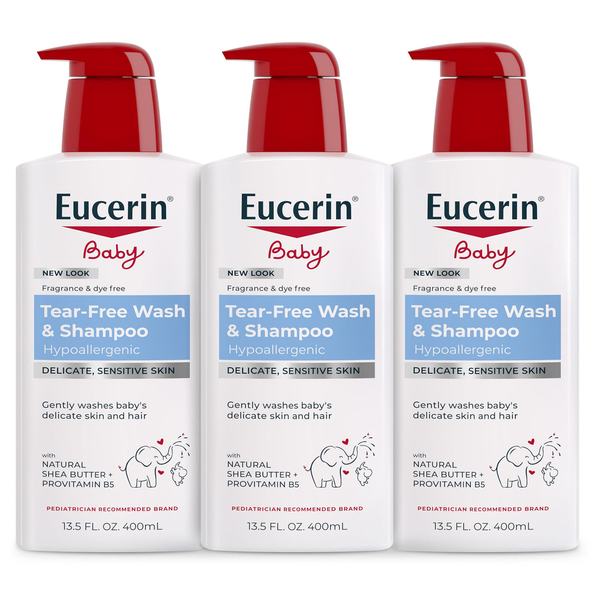 Eucerin Baby Unscented Shampoo and Body Wash 13.5 oz bottle
