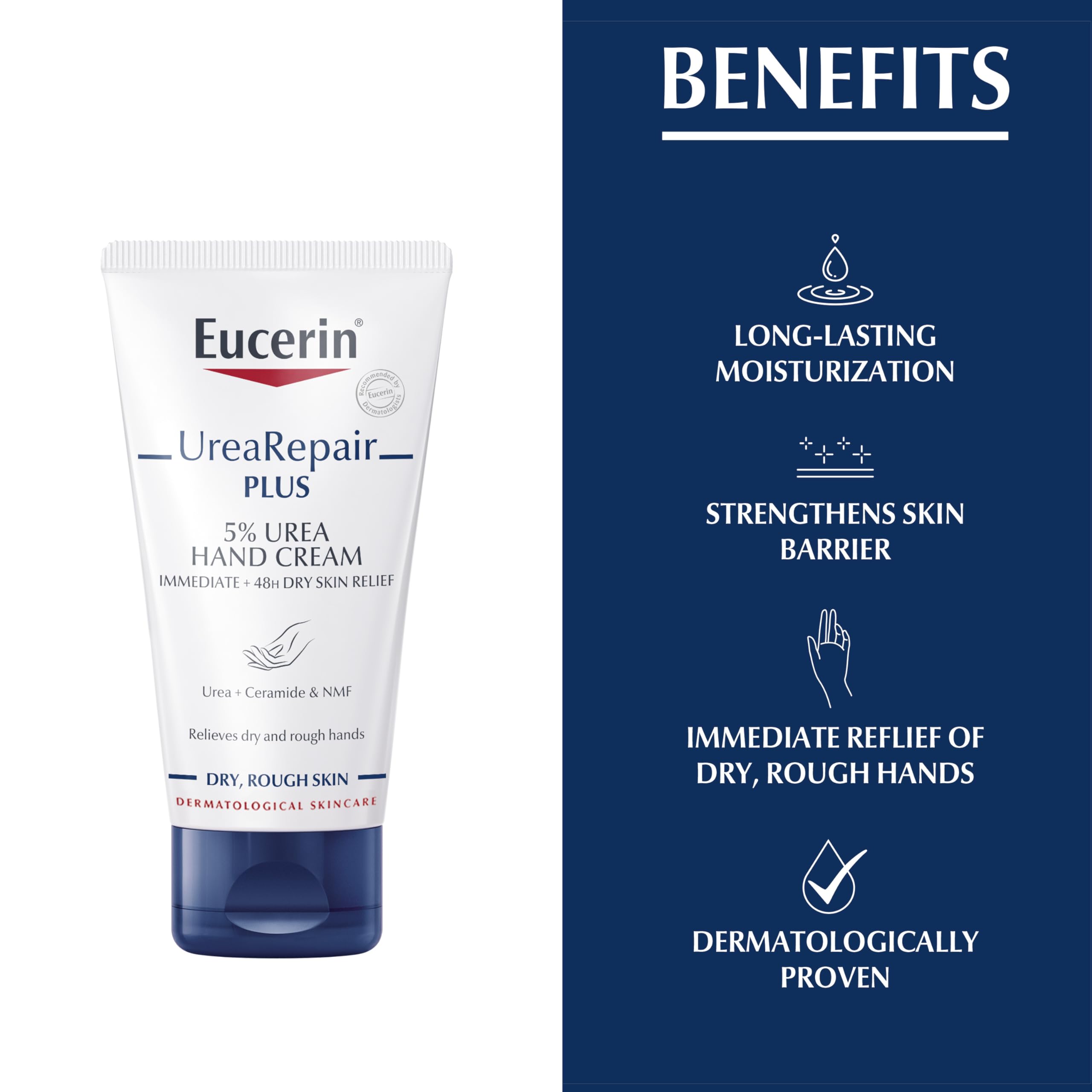 75ml tube of Eucerin hand cream for dry skin