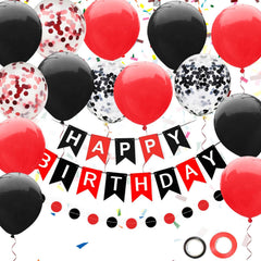 EUFARS red and black birthday decorations banner