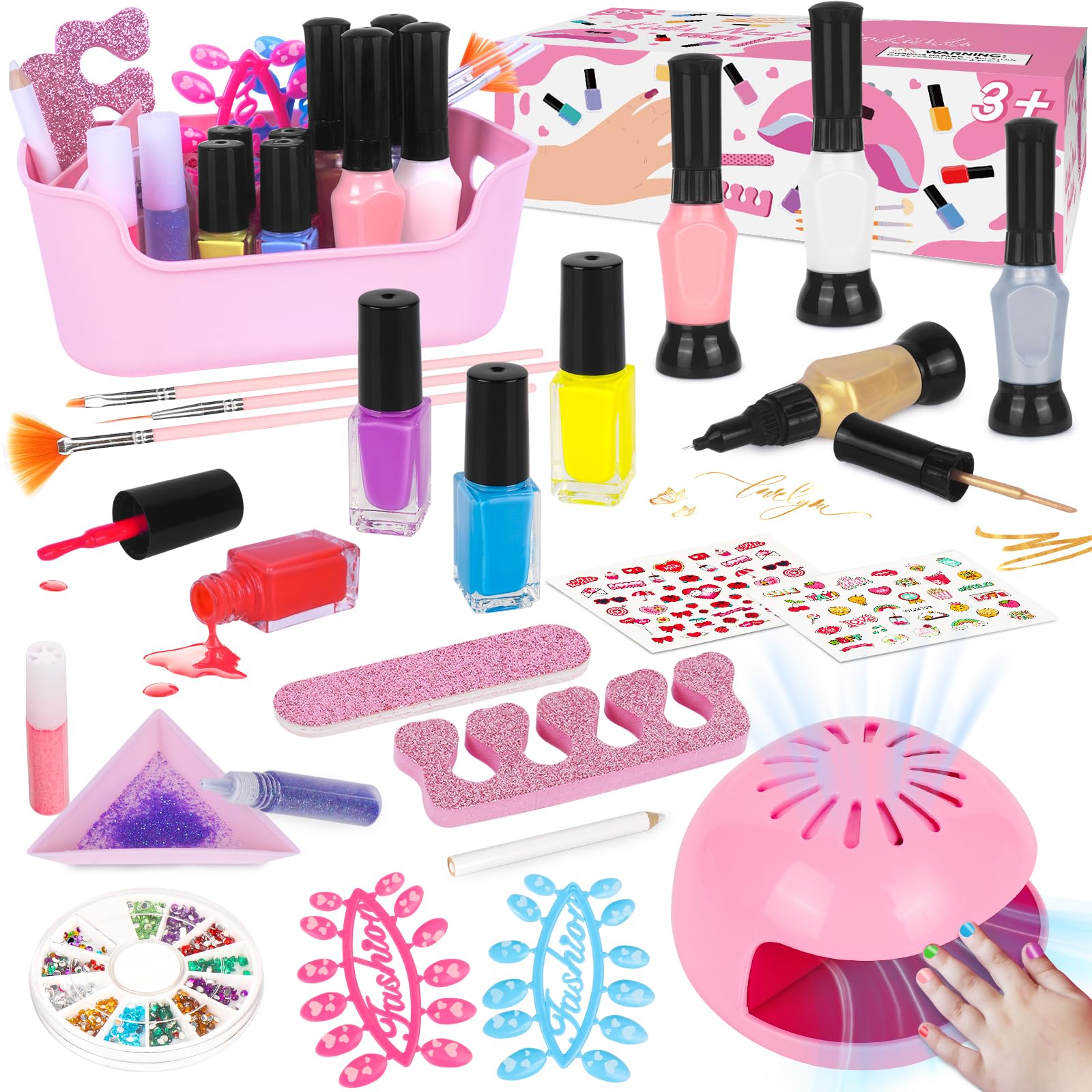 EULRGAUS kids nail polish set 27pcs nail art with dryer