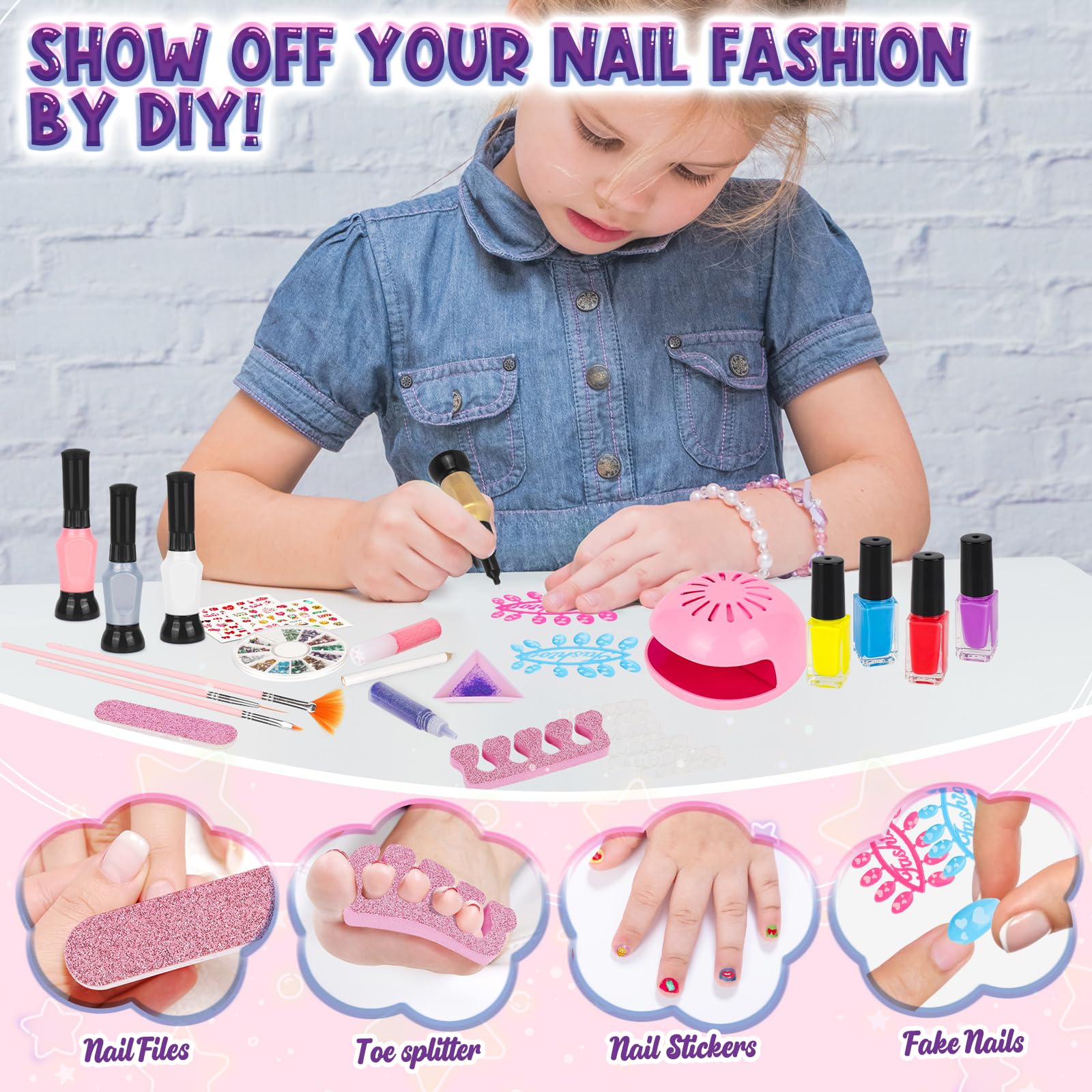 Kids safe nail dryer in EULRGAUS nail art set