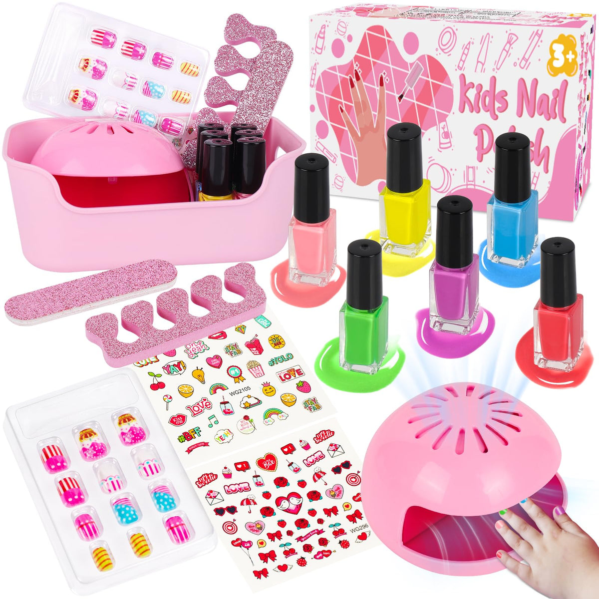 EULRGAUS washable nail polish set packaging and components