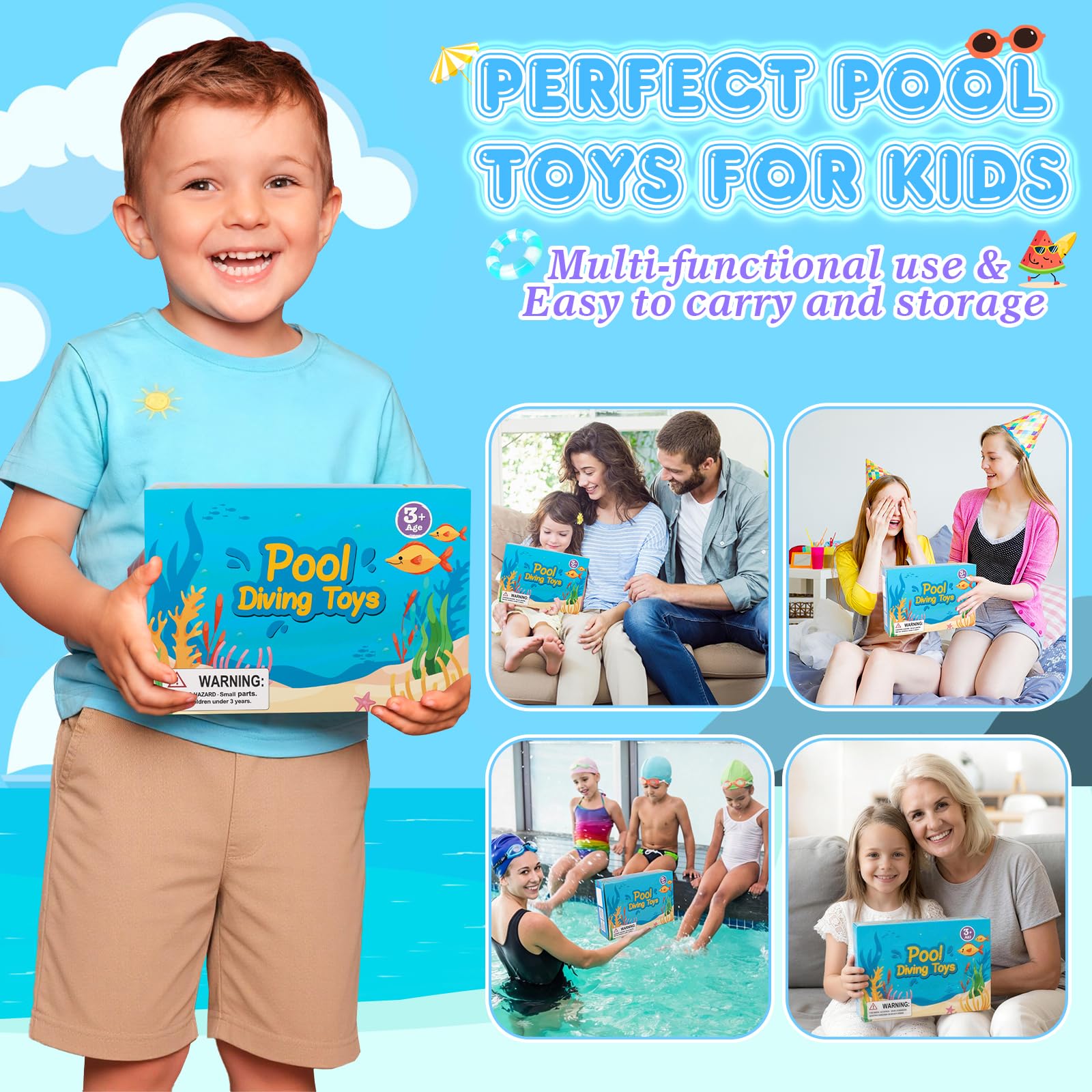 packaged eulrgaus pool toys with assembly manual