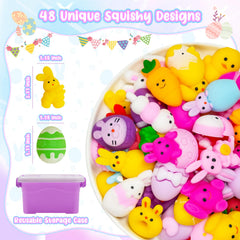Purple storage bin with lid for Easter mochi squishies