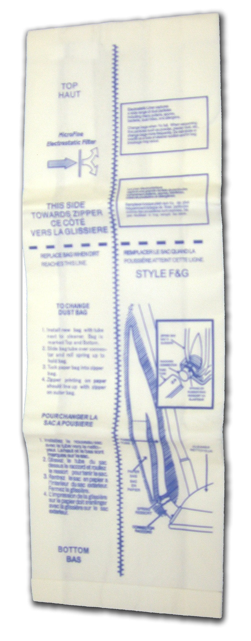 Micro filtration vacuum bags by EnviroCare for Eureka F&G Uprights