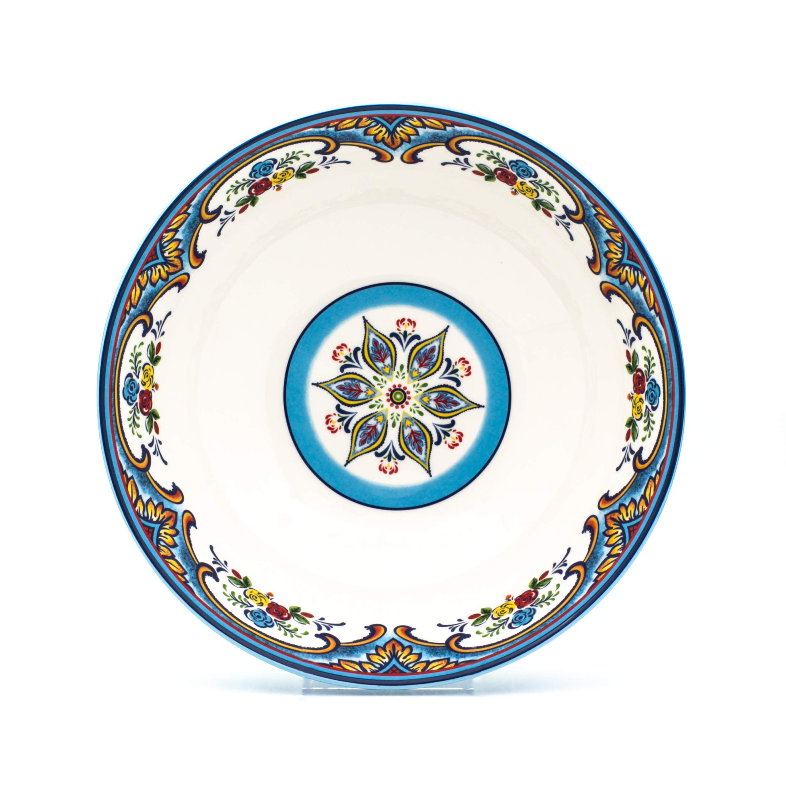 Spanish floral design Zanzibar ceramic bowl close up