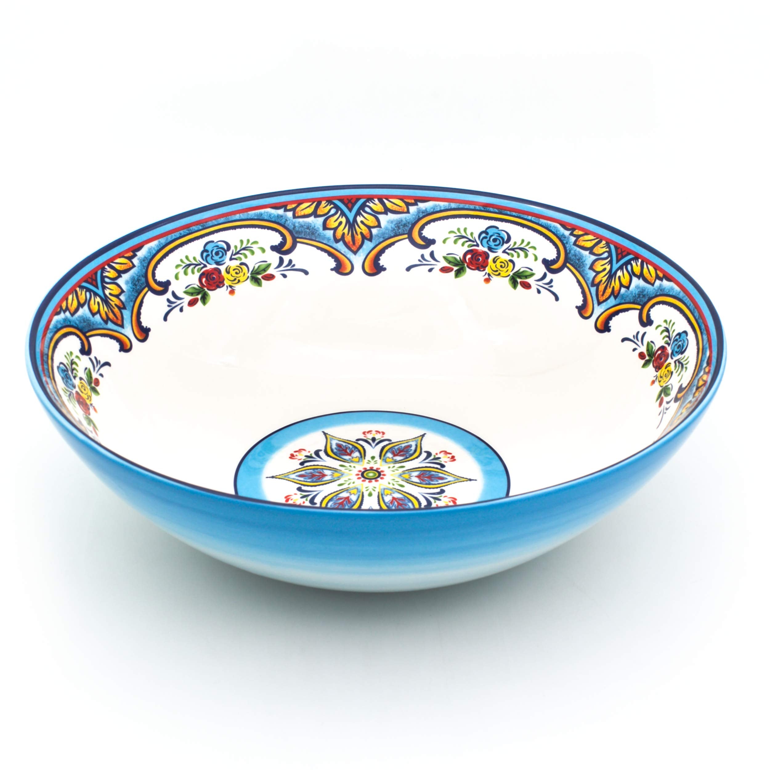 Euro Ceramica Zanzibar Collection serving bowl 12.75 inch