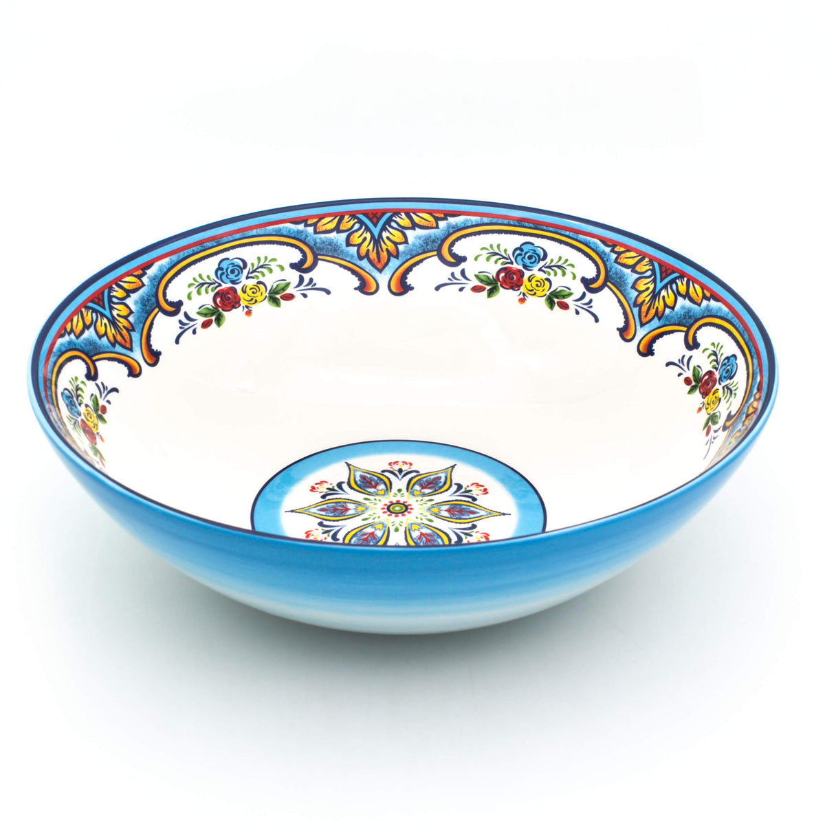 Euro Ceramica Zanzibar Collection serving bowl 12.75 inch